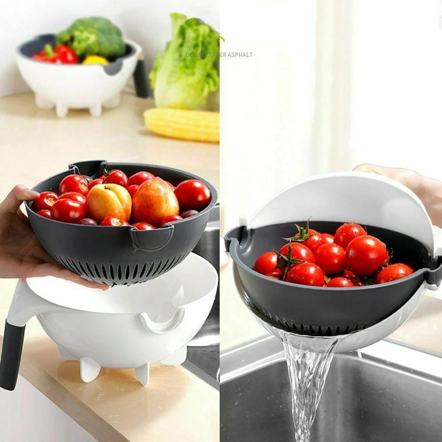 Seaqers™ MULTIFUNCTIONAL VEGETABLE CUTTER WITH DRAIN BASKET