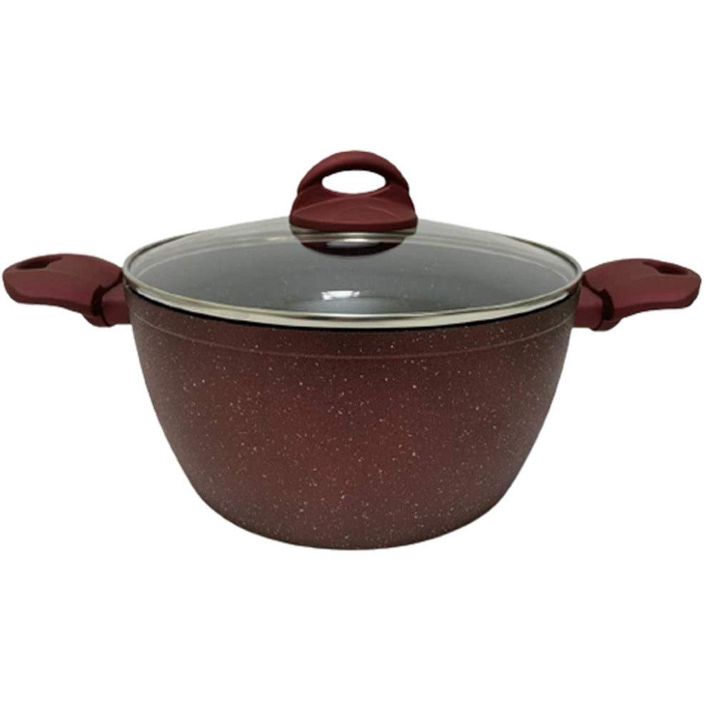 Lava Stone Granite Fryer Pot with Frying Basket & Glass Lid